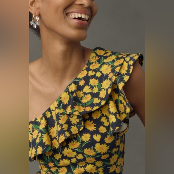 Anthropologie Maeve One-Shoulder Ruffled Top - Picture 13 of 16